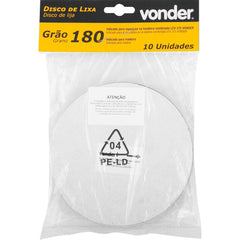 Disco Lixa Costado Pluma 150mm G180 10 peças LCV375 Vonder