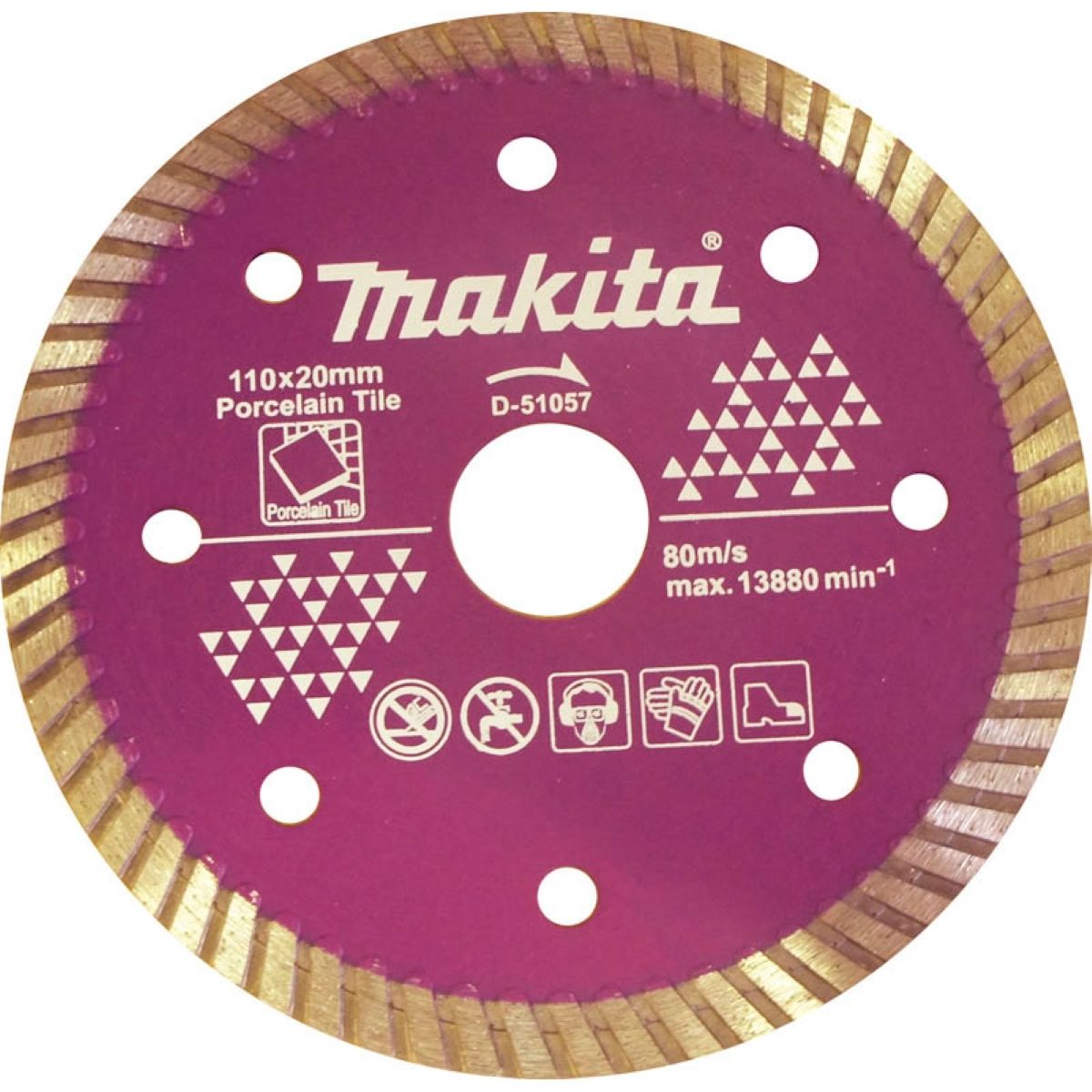 Disco de Corte Diamantado Turbo 110 x 20 x 1.3 mm D-51057 Makita