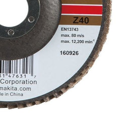 Disco Flap 125 mm x 22.23 mm Z40 Makita