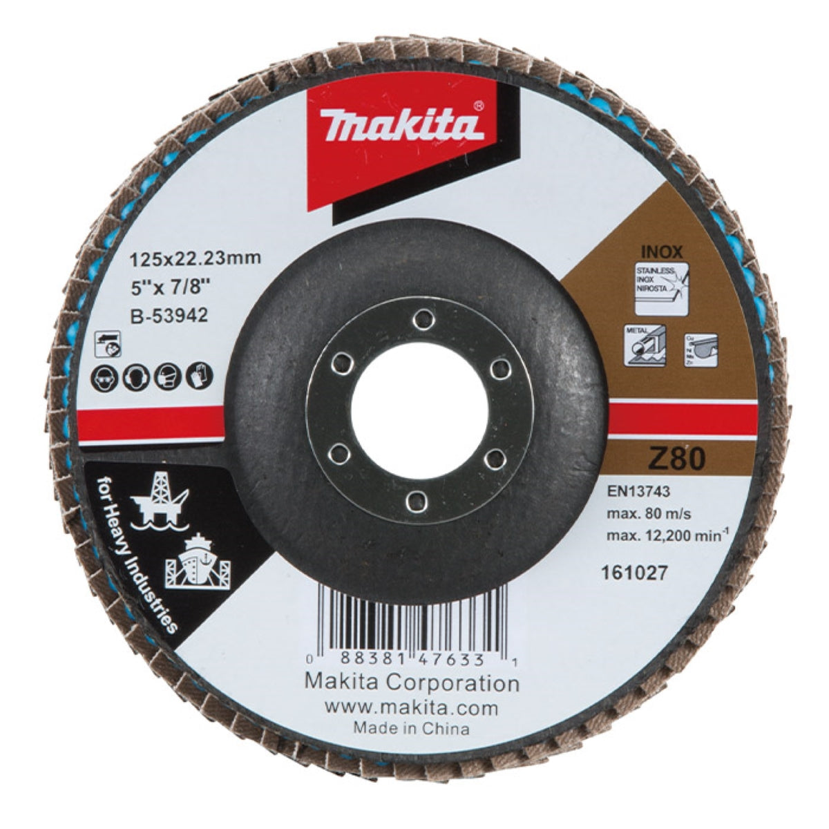 Disco Flap 125 mm x 22.23 mm Z80 B-53942 Makita