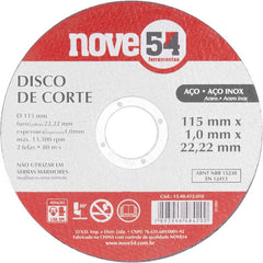 Disco de corte 115,0x1,0x22,23 2 telas dcn - Nove54