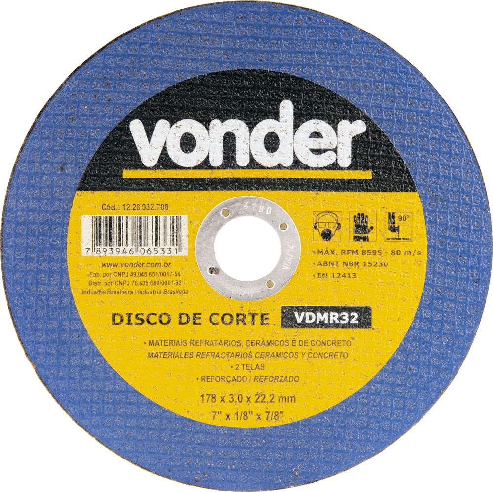 Disco De Corte 177,8x3,0x22,22 2 Telas Para Refratário Vdmr3