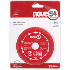 Disco diamantado 105mm turbo furo 20mm n4 - Nove54