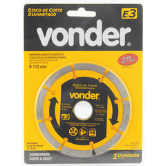 Disco Diamantado 110mm E3 Furo 22 Vonder
