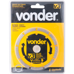 Disco diamantado 110mm segmentado furo 20mm v3 Vonder