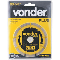 Disco diamantado 110mm segmentado furo 20mm - Vonder Plus