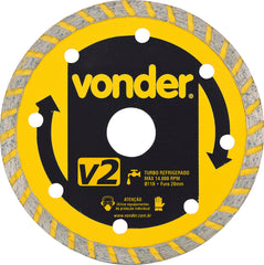 Disco diamantado 110mm turbo furo 20mm v2 Vonder