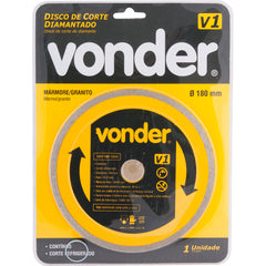 Disco diamantado 180mm contínuo furo 25mm v1 Vonder