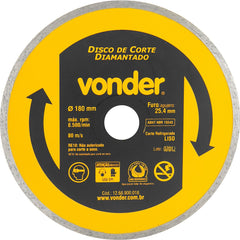 Disco Diamantado 180Mm Liso - Vonder