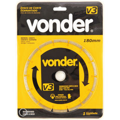 Disco diamantado 180mm segmentado furo 25mm v3 Vonder