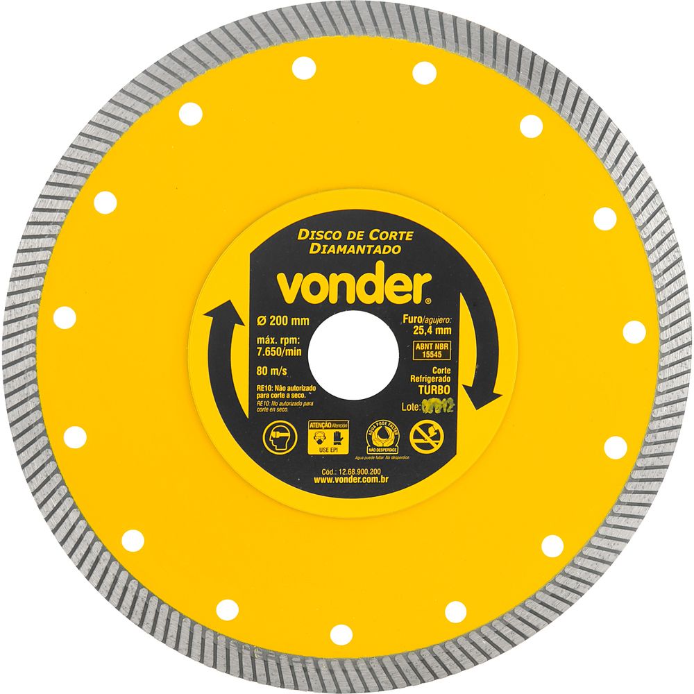 Disco Diamantado 200Mm Turbo Vonder