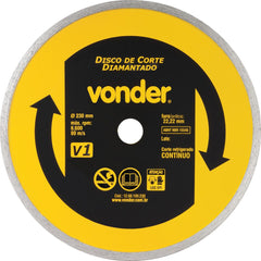 Disco Diamantado 230 mm Contínuo Furo 22,2 mm V1 Vonder