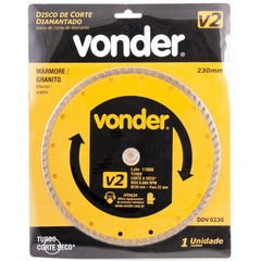 Disco diamantado 230mm turbo furo 22mm v2 Vonder