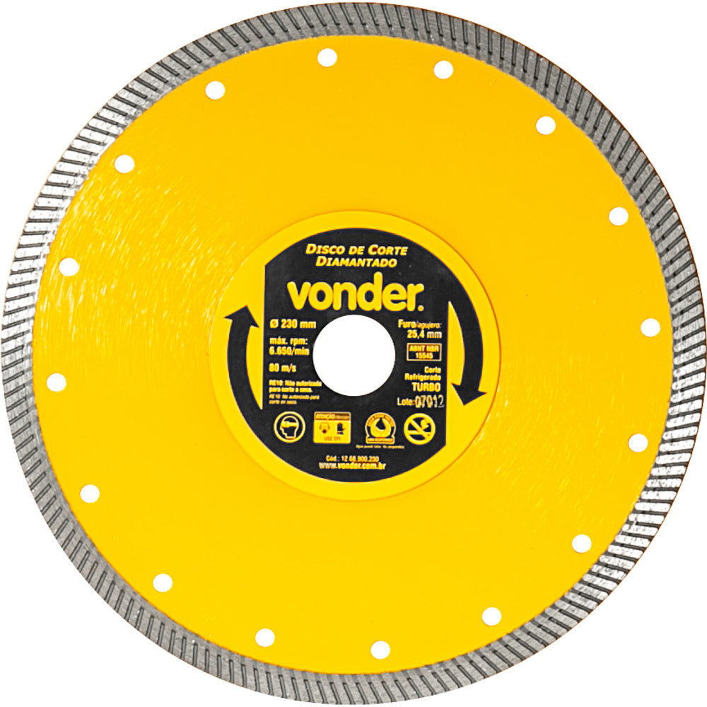 Disco Diamantado 230Mm Turbo Vonder