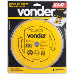 Disco diamantado 250mm contínuo furo 25mm xld Vonder