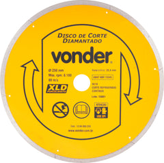 Disco diamantado 250mm contínuo furo 25mm xld Vonder