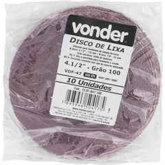 Disco lixa fibra 115mm g100 dvf47 10 peças Vonder