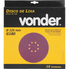 Disco Lixa g180 para lixadeira Lpv600 com 10 peças Vonder