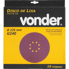 Disco lixa g240 para lixadeira Lpv600 com 10 peças Vonder