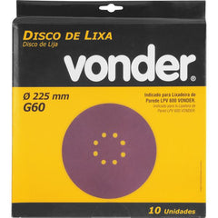 Disco lixa g60 para lixadeira Lpv600 com 10 peças Vonder