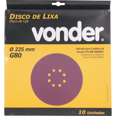 Disco lixa g80 para lixadeira Lpv600 com 10 peças Vonder