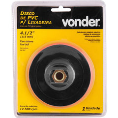 Disco pvc 4.1/2" para lixadeira com fixa fácil Vonder