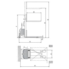 Empilhadeira Elétrica 1,5T 570X1070 mm Altura 5,6M EHM1556E Bovenau