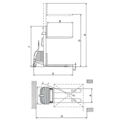 Empilhadeira Elétrica Embarcada 1,5T 570X1070 mm Altura 3,0M EHM1530EE Bovenau