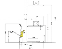 Empilhadeira Elétrica MEE 1.0 Ton x 3500 Menegotti