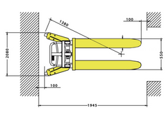 Empilhadeira Manual MEM 1.0 Ton x 1600 Menegotti