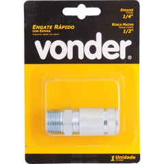 Engate rápido macho 1/4 rosca 1/2" cartela 1pç Vonder