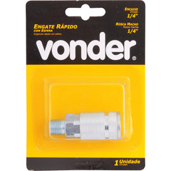 Engate rápido macho 1/4 rosca 1/4" cartela 1pç Vonder