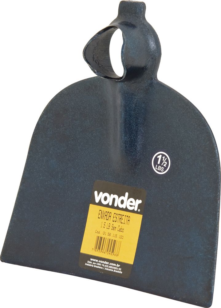 Enxada estreita 225x210mm s/ cabo olhal 38mm redondo Vonder