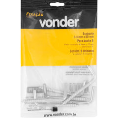 Escápula 4,4 mm x 55 mm com 6 peças Vonder