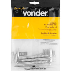 Escápula 4,8 mm x 60 mm com 6 peças Vonder