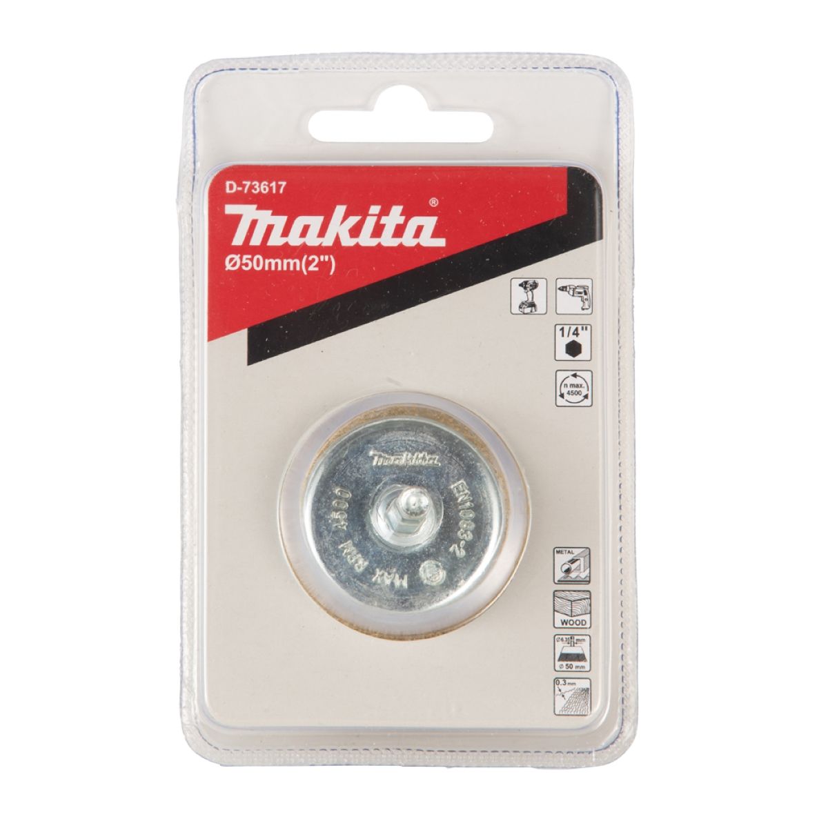 Escova de Aço em Copo 50 mm Makita Latonada D-73617