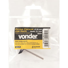 Escova circular 20mm nylon c/ haste p/ microrretífica Vonder
