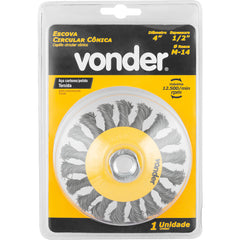 Escova Circular Cônica 4"X1/2 M14 Torcida Vonder
