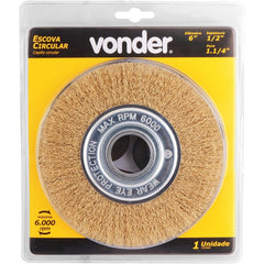 Escova circular ondulada 6"x1/2" furo 1.1/4" 6000rpm Vonder