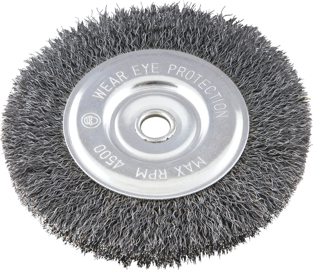 Escova Circular Ondulada 6x1/2  Furo 5/8  Aço Carbono Polido