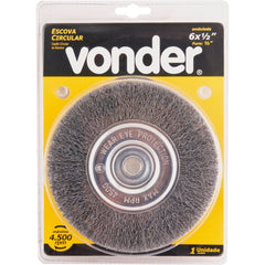 Escova Circular Ondulada 6x1/2  Furo 5/8  Aço Carbono Polido