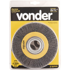 Escova Circular Ondulada 6x3/4 Furo 1.1/4 Poli Vonder