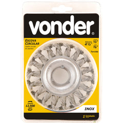 Escova Circ Torc 4.1/2x1/2 F.7/8 Inox 12500rpm Pç Vonder