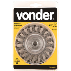 Escova Circular Torcida 4.1/2x1/2 Rosca M14 Pol Vonder