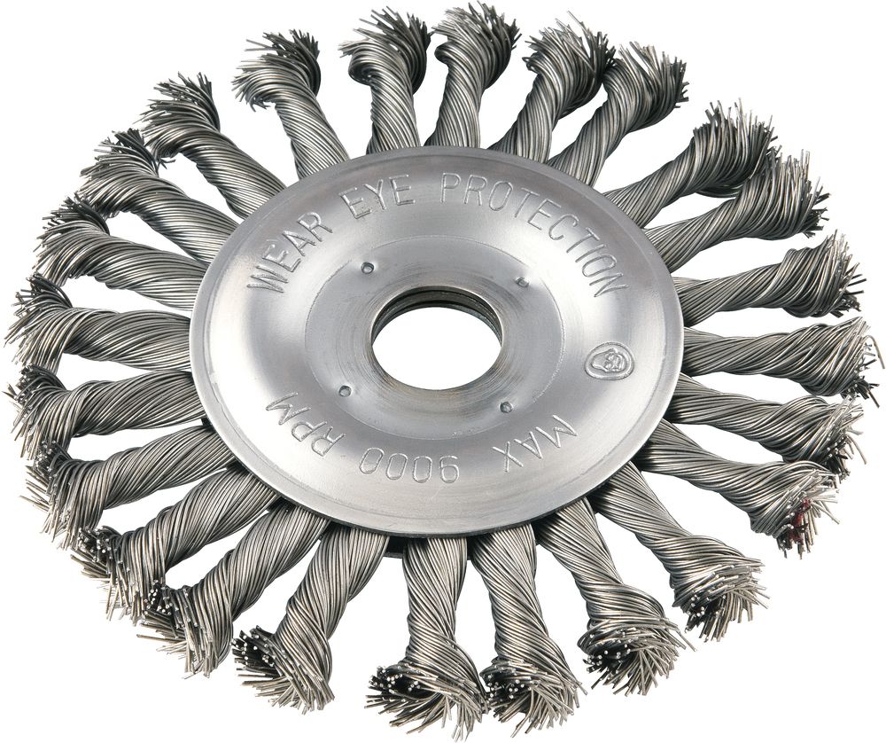 Escova Circular Torcida 6x1/2  Furo 7/8  Aço Carbono Polido