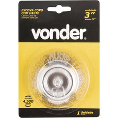 Escova Copo Ondulada 3 1/4 Aço Carbono Latonado 4500 Vonder