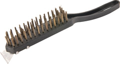Escova Manual Aço 4 Fileiras Cabo Plástico Raspador Vonder