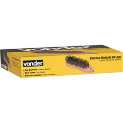 Escova manual sem cabo aço carbono cepa madeira Vonder