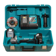 Esmerilhadeira Angular 115mm 4-1/2'' 11000 RPM com Bateria Carregador e Maleta DGA452RFE Makita
