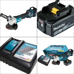 Esmerilhadeira Angular 125Mm Sem Fio 18V Com 2 Baterias Carregador Maleta Disco DGA518RTJ Makita